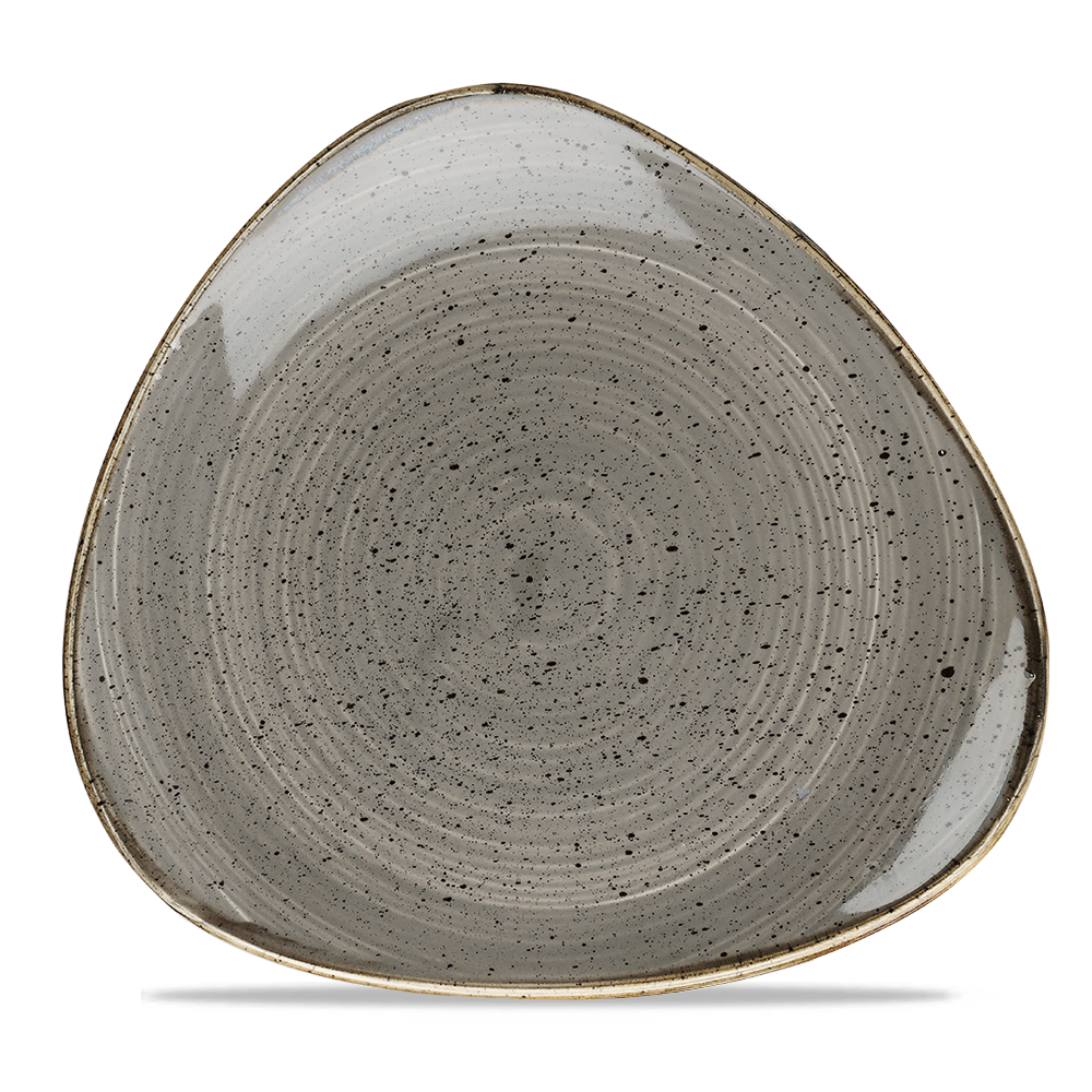 Churchill Super Vitrified Stonecast Peppercorn Teller Dreieck, 26,5 cm, 12 Stück