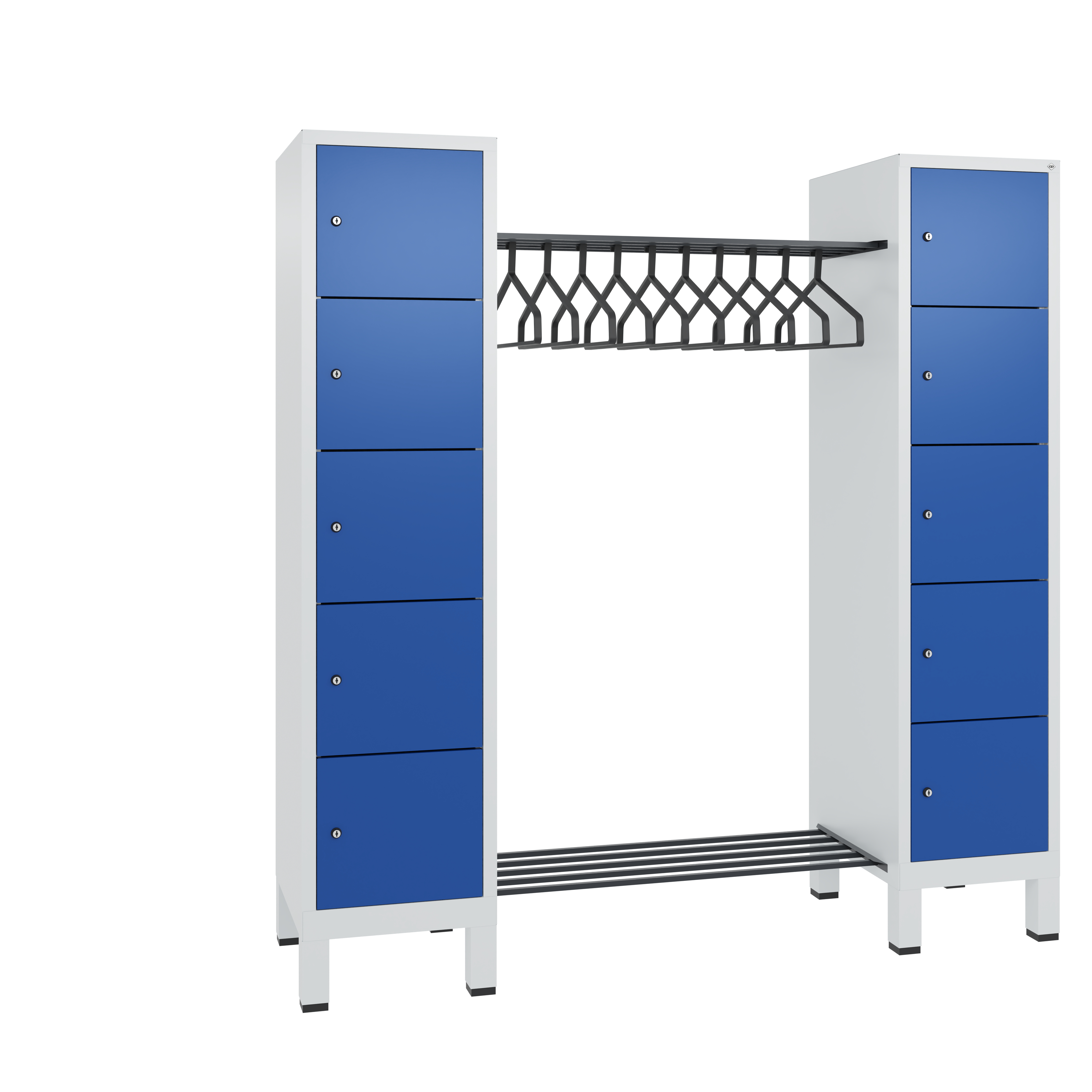 C+P Offene Garderobe Evolo, H1850xB1790xT500mm, 7035/5010