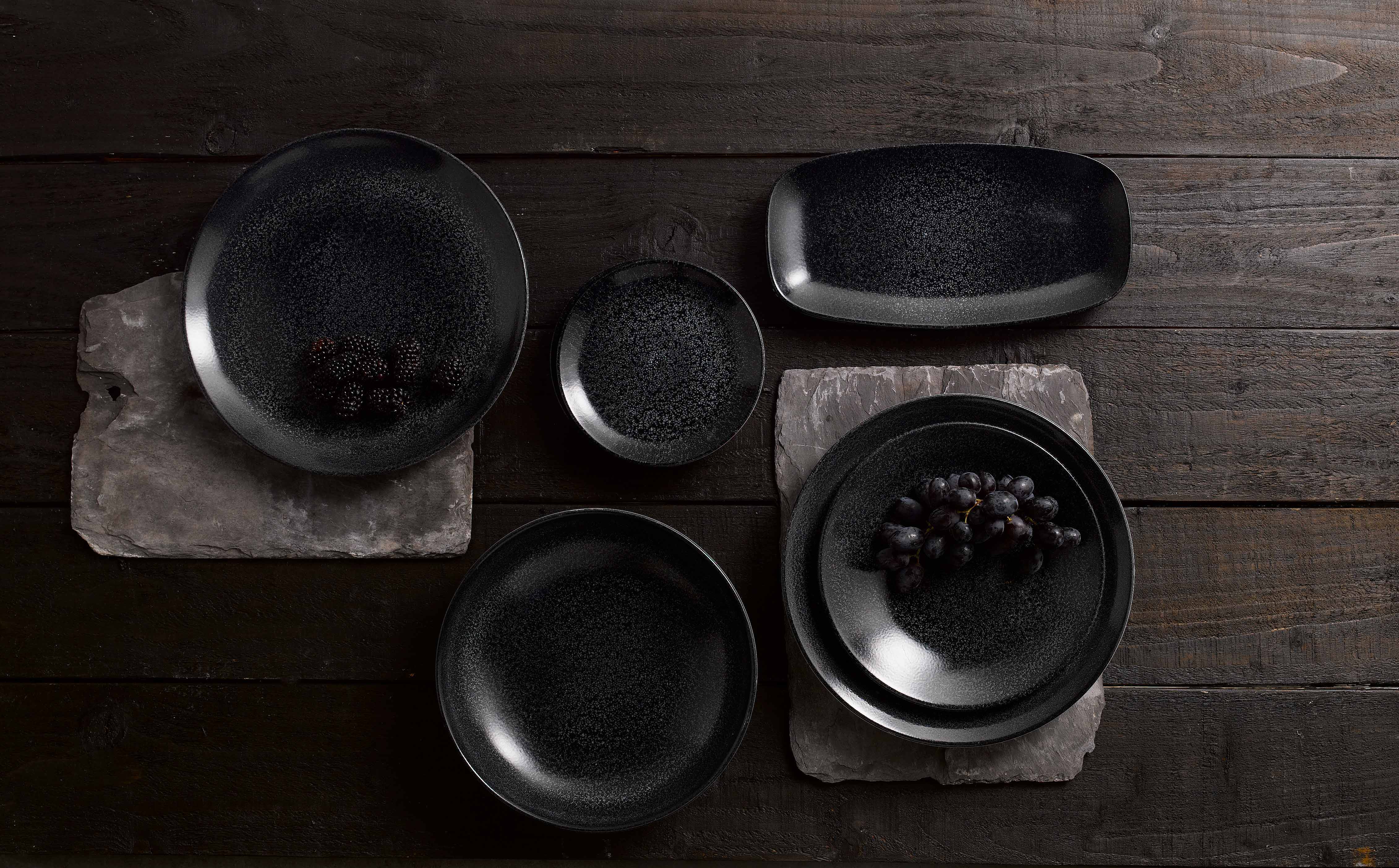 Dudson Evo Origins Midnight Black Chefs Oblong Platte 29.8X15.3Cm, Rund, Schwarz, 12 Stück