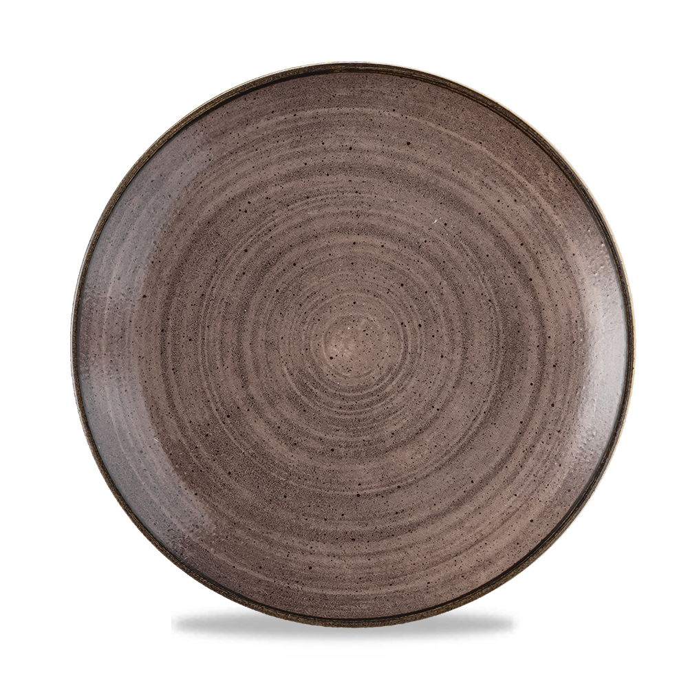 Churchill Stonecast Raw Brown Flach Coup Teller, 26 cm, 12 Stück