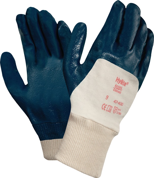 Handschuhe ActivArmr Hylite 47-400 Gr.9 weiß/blau EN 388 PSA II ANSELL