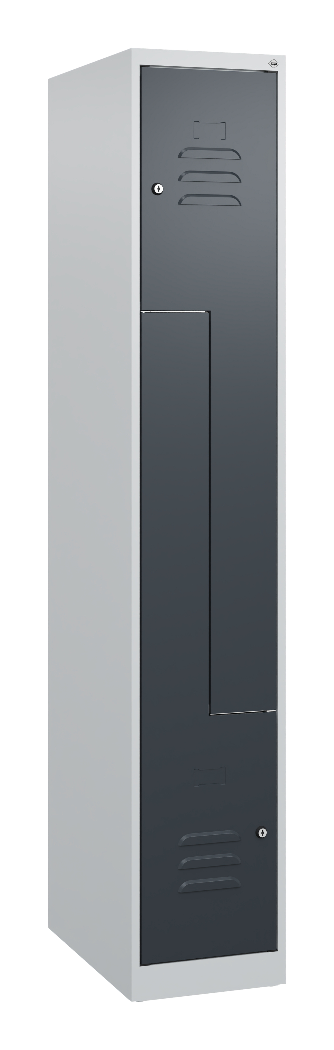 C+P Z-Spind Classic PLUS, 2 Abteile, 1700x300x500mm, 7035/7016