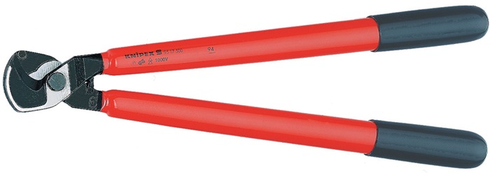 Kabelschere L.500mm Kopf pol.VDE tauchisol.KNIPEX