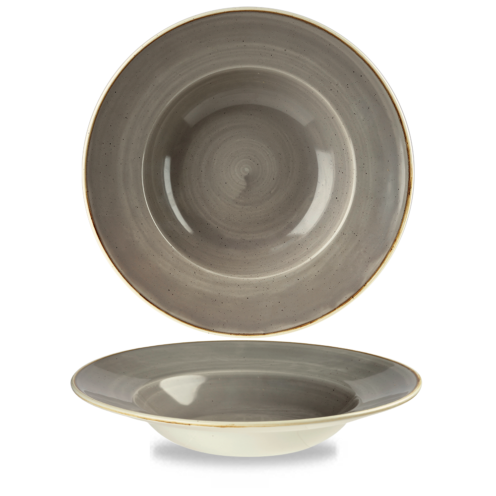 Churchill Super Vitrified Stonecast Peppercorn Teller Tief 28cm / 46,8cl, 12 Stück Pfeffergries Rund