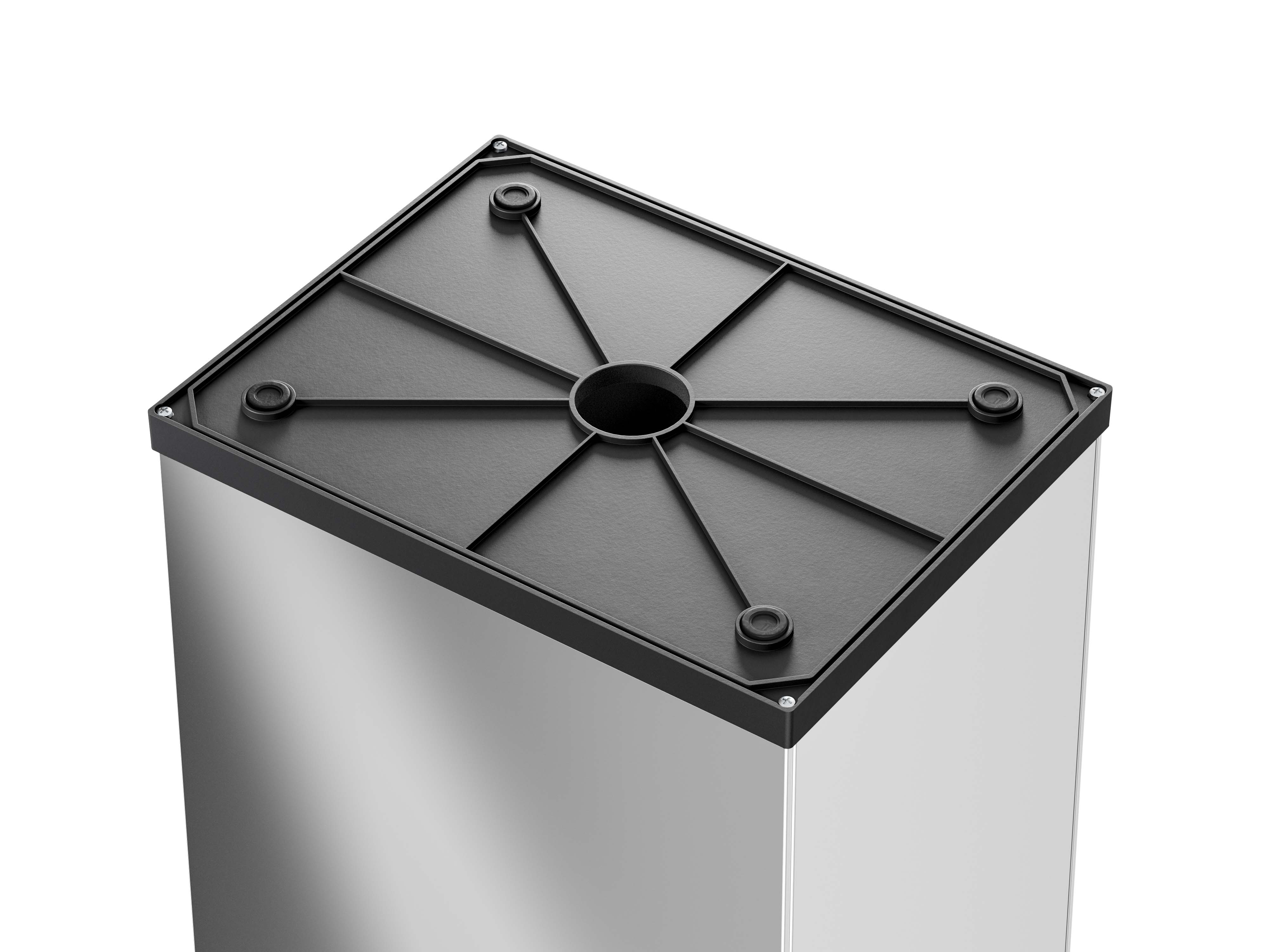 Hailo Big-Box Swing XL, Großraum-Müllbox, 52 ltr, Edelstahl