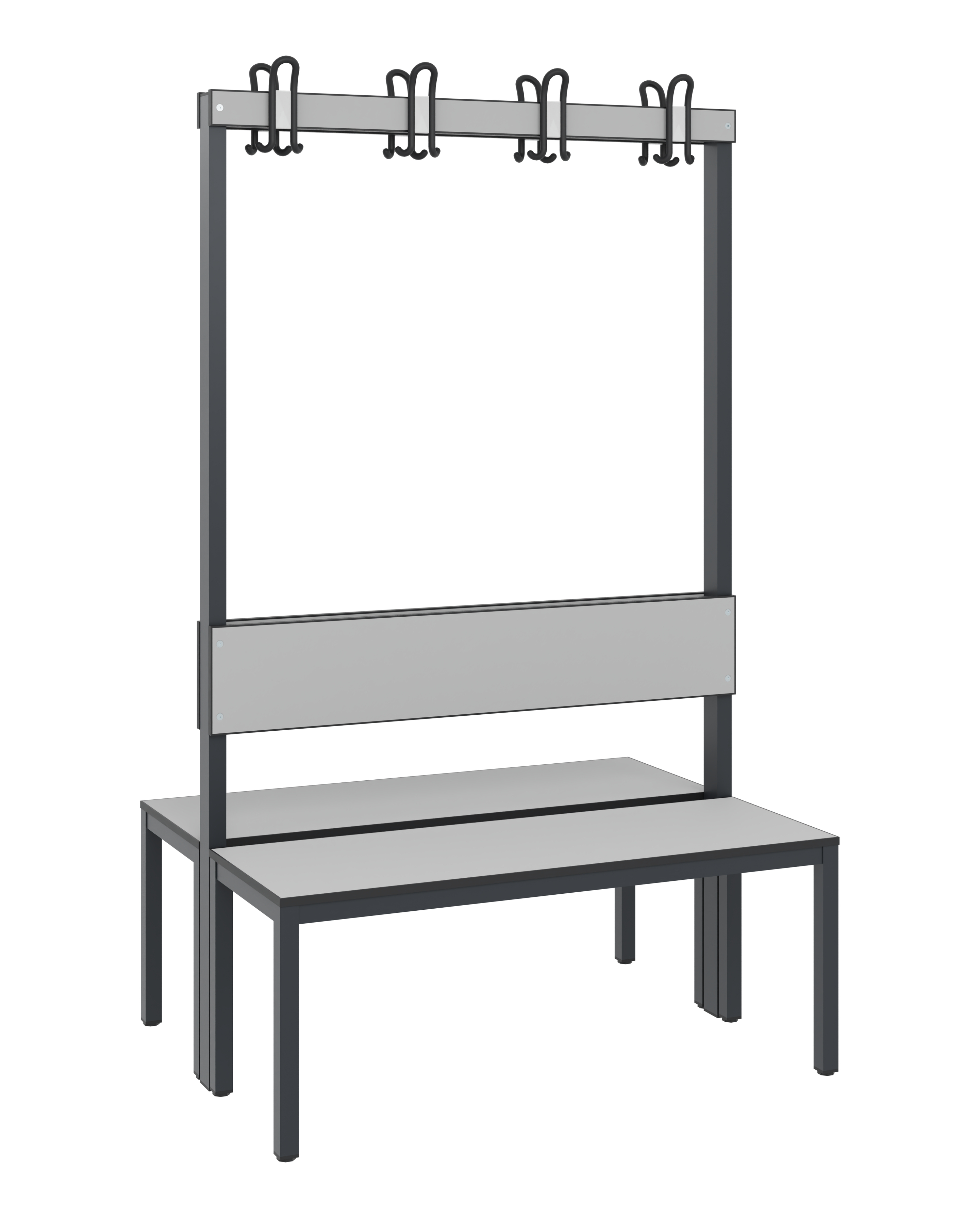 C+P Doppelseitige Garderobenbank mit Rückenlehne, Basic Plus, H1650xB1000xT760mm