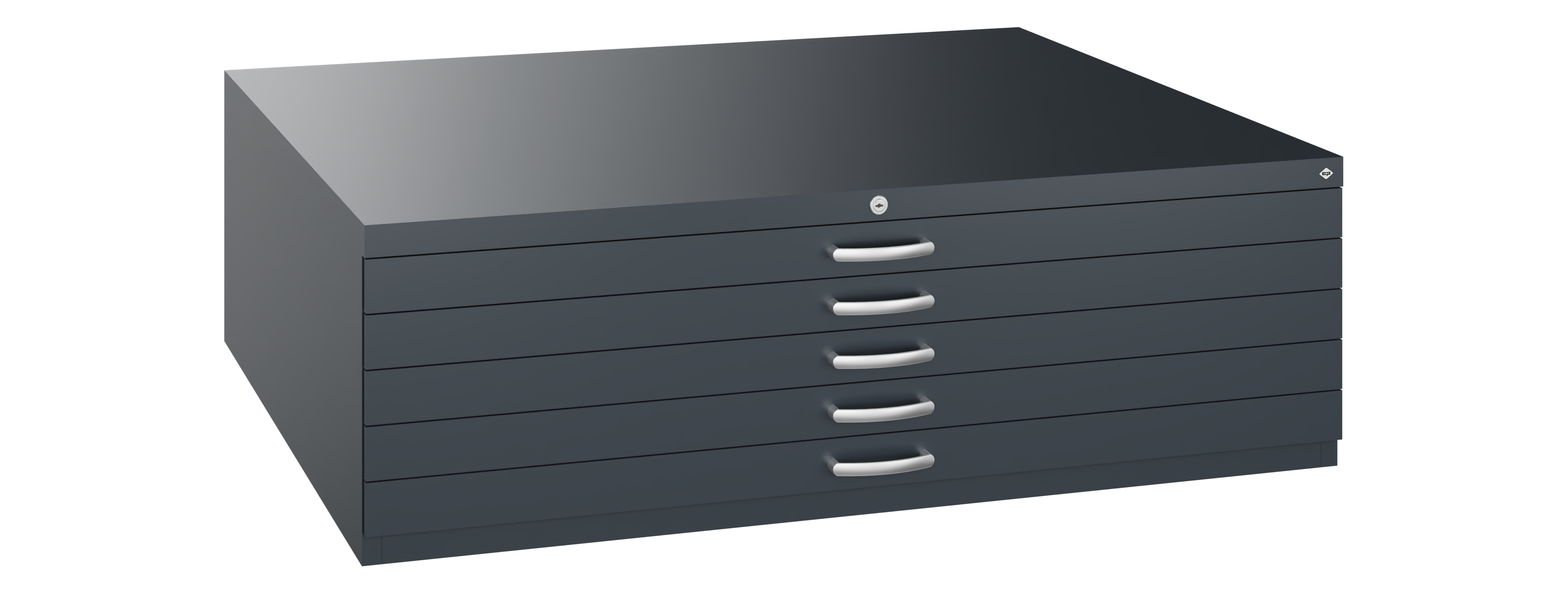 C+P Flachablageschrank Serie 7100_7200, H420xB1350xT960mm, 7016/7016