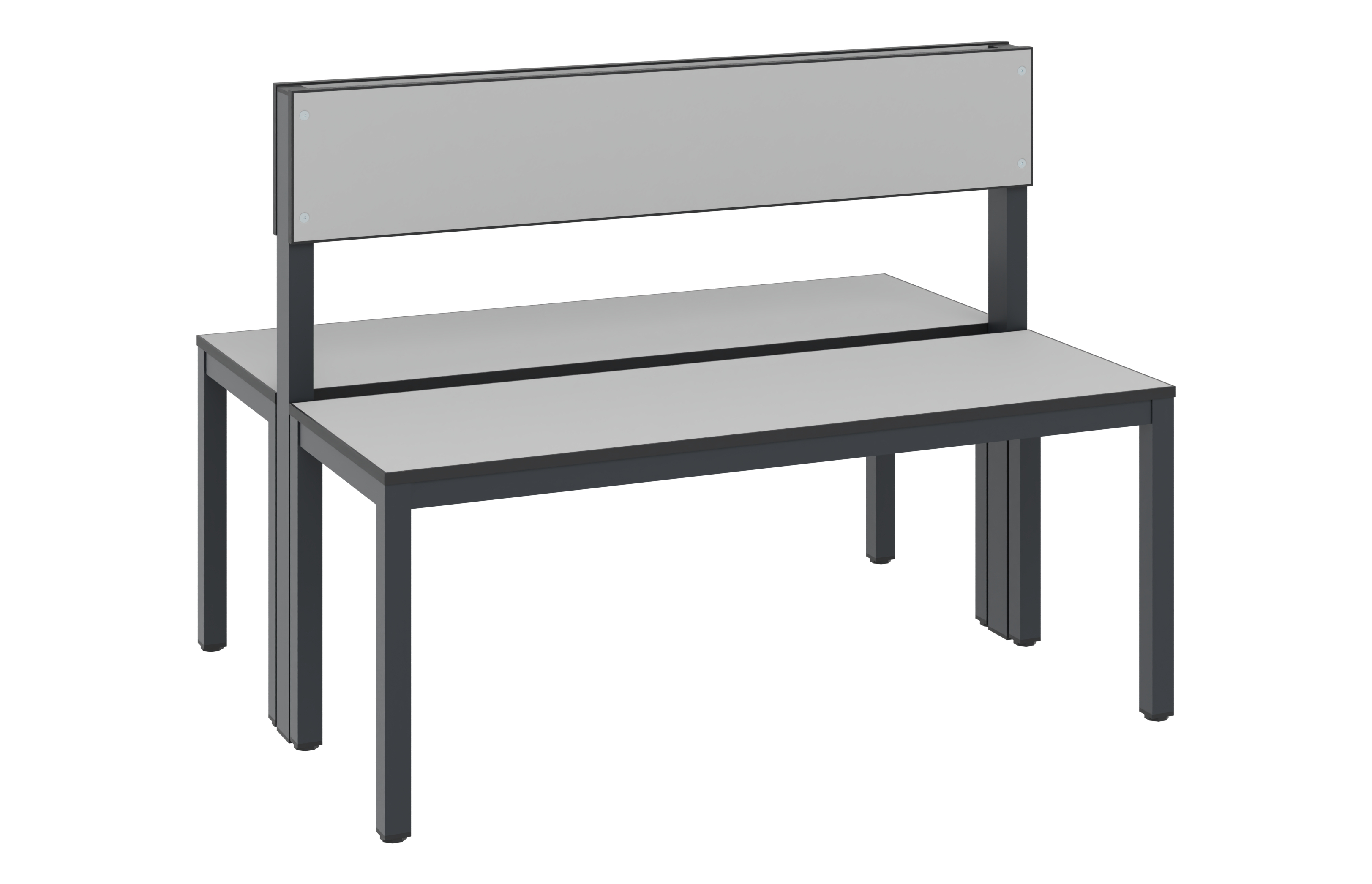 C+P Doppelseitige Sitzbank mit Rückenlehne, Basic Plus, H796xB1000xT760mm, 7021
