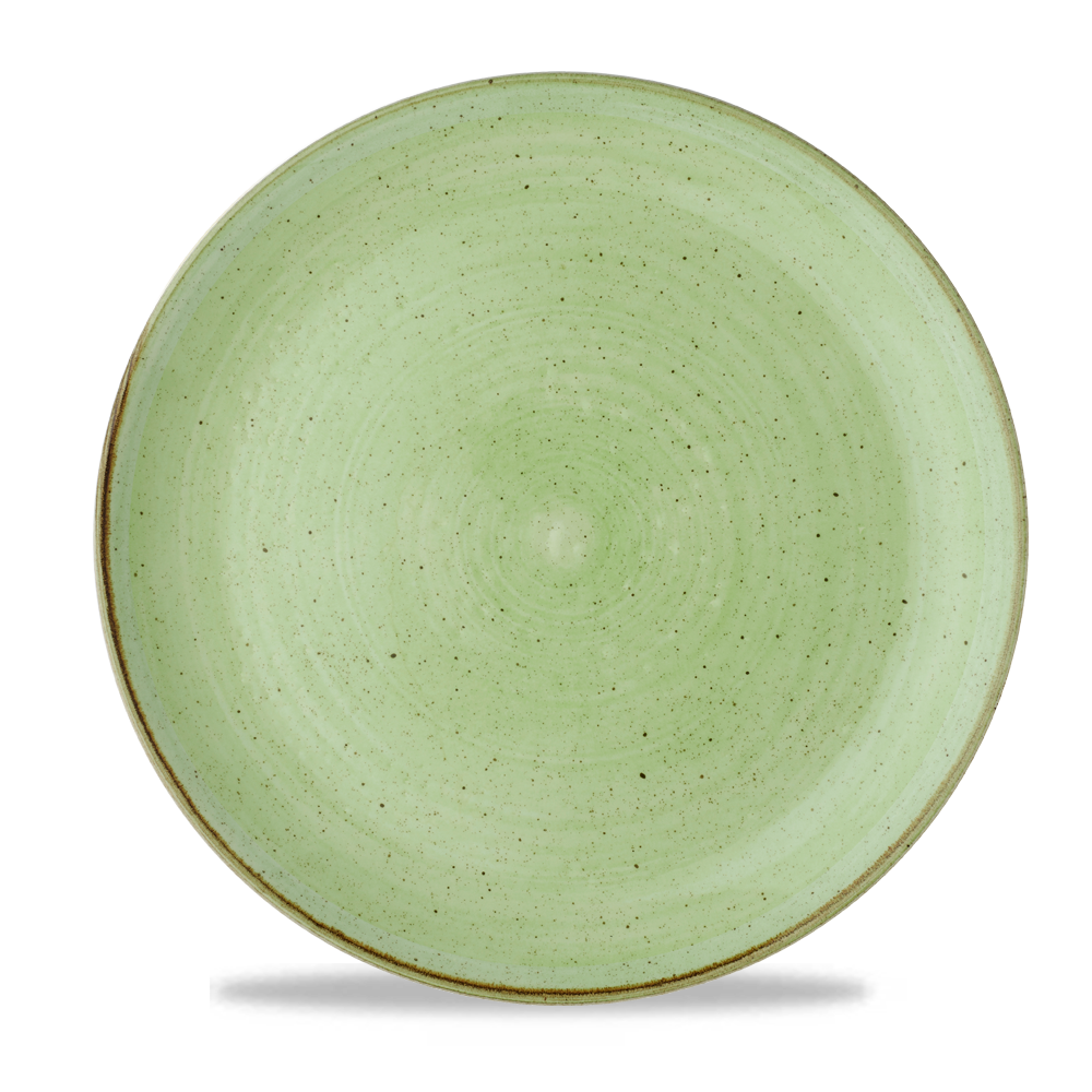 Churchill Super Vitrified Stonecast Sage Green Flache Coup Teller, 28.8 cm, 12 Stück