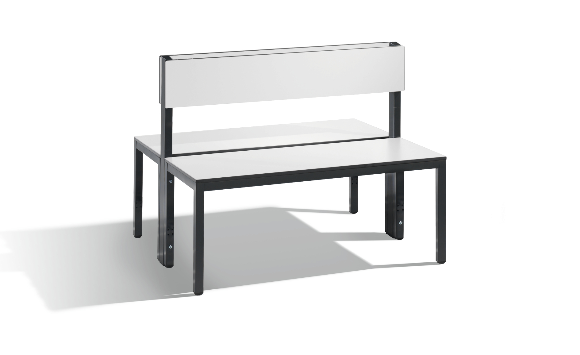 C+P Doppelseitige Sitzbank mit Rückenlehne, Basic Plus, H796xB1000xT760mm, 7021
