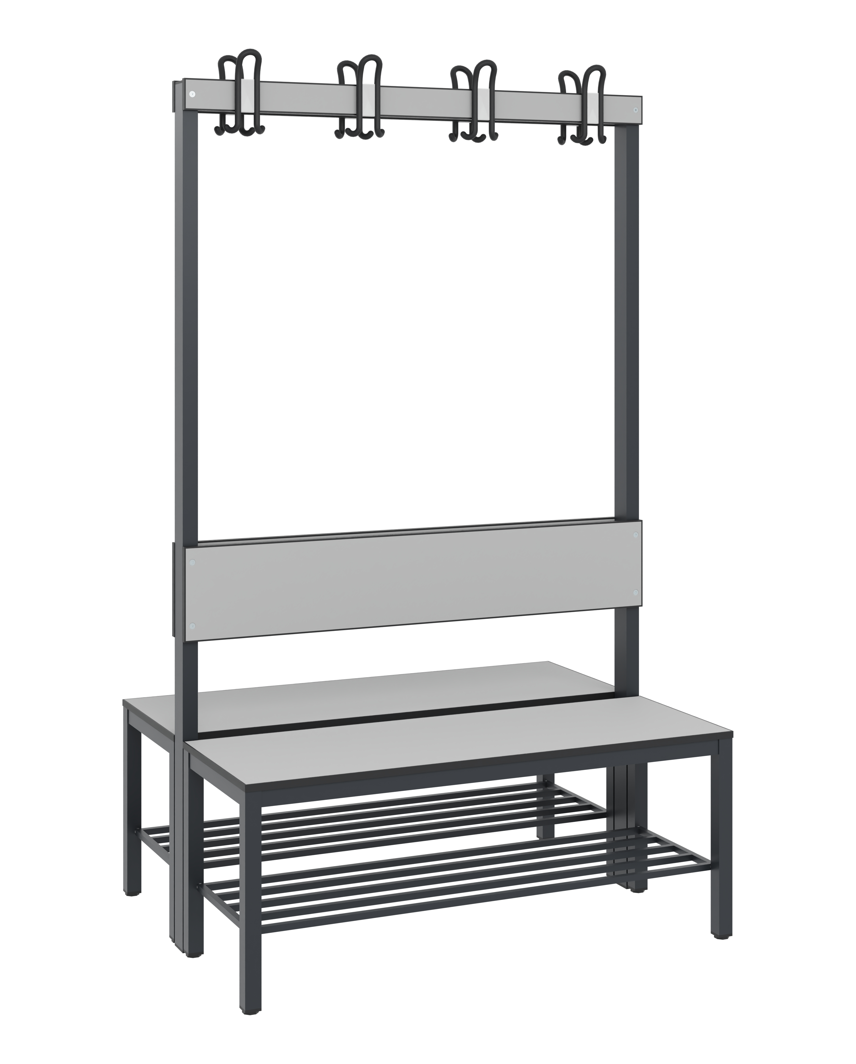 C+P Doppelseitige Garderobenbank mit Rückenlehne, Basic Plus, H1650xB1000xT760mm