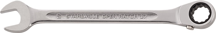 Maulringratschenschlüssel OPEN-RATCH 17 SW 9mm L.150mm umschaltbar,Rings.15Grad