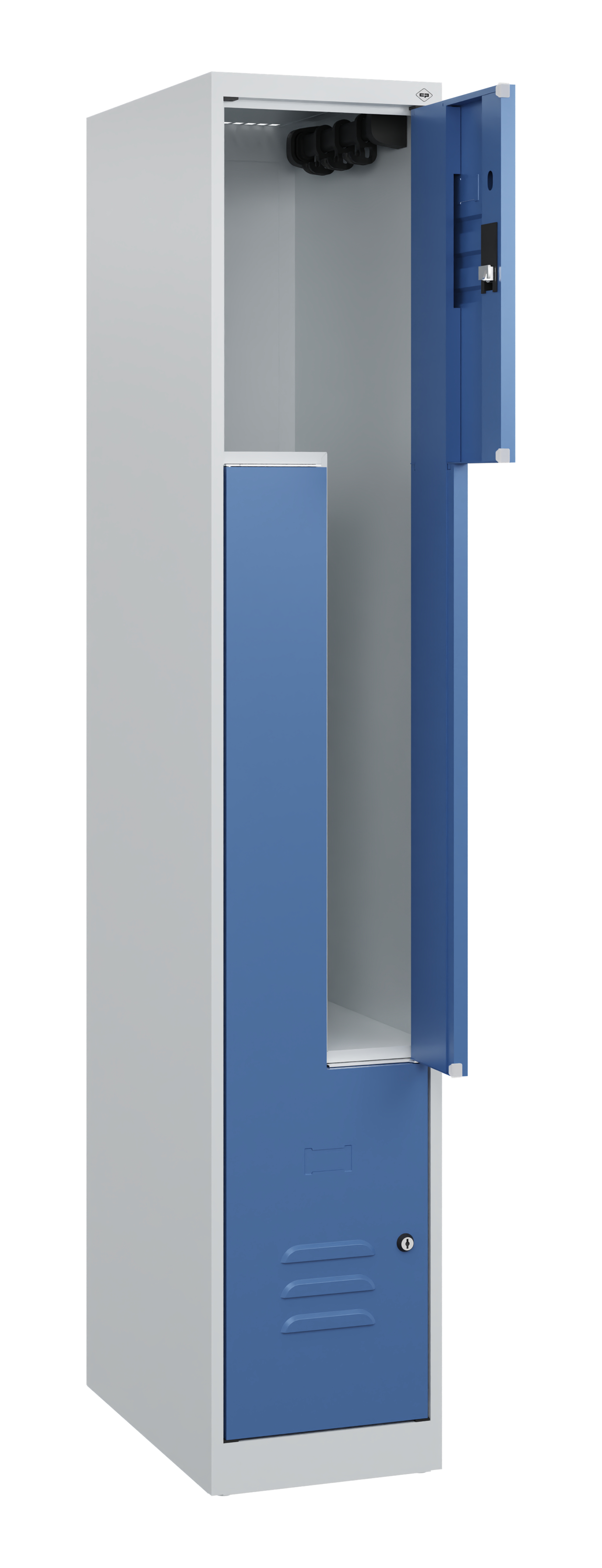 C+P Z-Spind Classic PLUS, 2 Abteile, 1700x300x500mm, 7035/5023