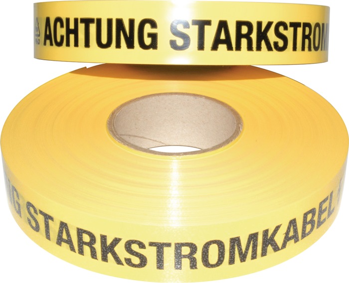 Trassenwarnband Aufdruck Achtung Starkstromkabel B.40mm L.250m gelb