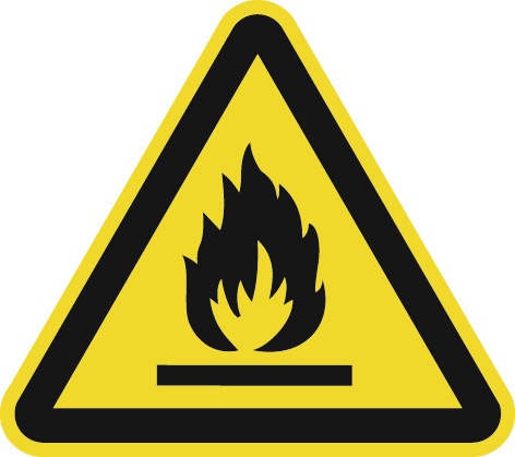 Warnzeichen ASR A1.3/DIN EN ISO 7010 200mm Warnung feuergefährliche Stoffe Ku.