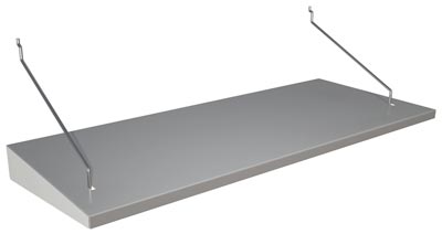 Ablageboden, BxT 750x310 mm, RAL 9006 weißaluminium, für Stellwand