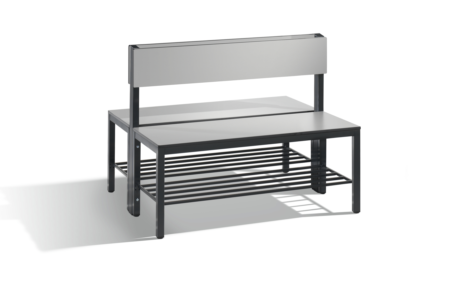 C+P Doppelseitige Sitzbank mit Rückenlehne, Basic Plus, H796xB1000xT760mm, 7021