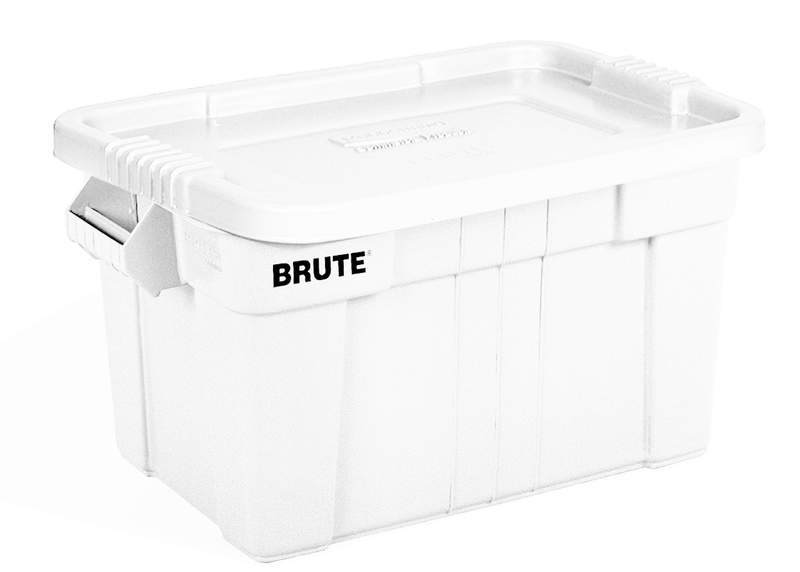 Rubbermaid Brute 76-L-Transportbehälter mit Deckel, weiß