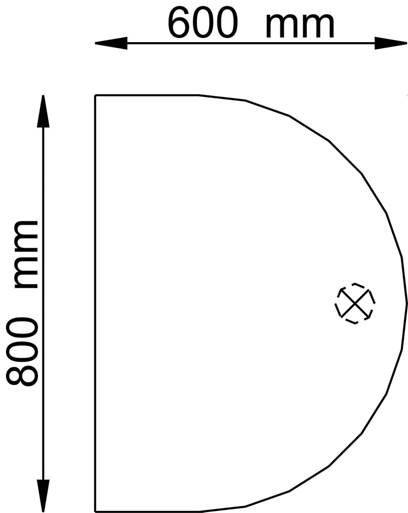 Anbautisch, rund, BxTxH 600x800x685-810 mm, Platte buche, Stützfuß weißalu