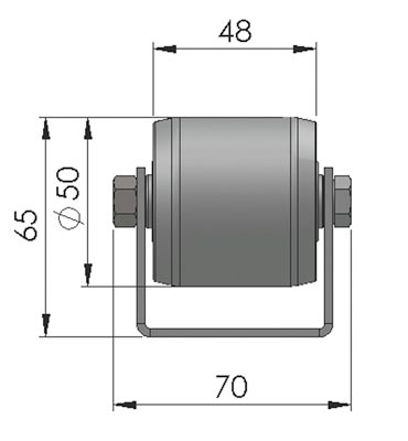 Colli-Rollenschiene, Profil 50/58/50x2,5 mm, verzinkt, Stahlrollen, Traglast 160 kg, Bauhhöhe 65 mm, Achsabstand 133 mm