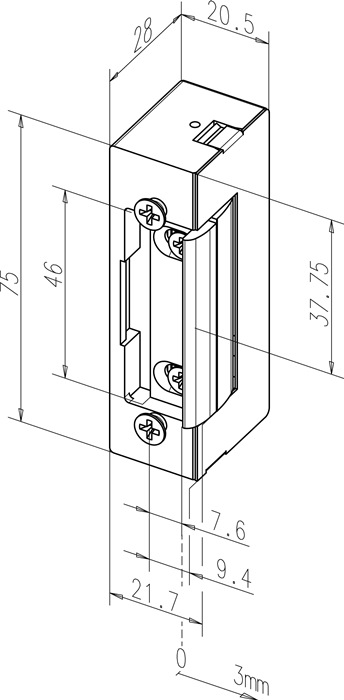 Elektrotüröffner 17 24 V DC 100%ED Stand.DIN L/R m.FaFix ASSA ABLOY