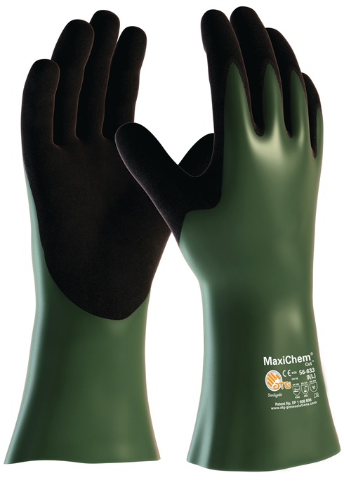 Chemiehandschuh MaxiChem Cut 56-633 Gr.11 grün/schwarz EN 388,EN 374