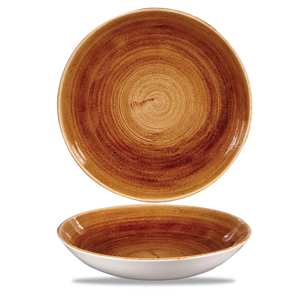 Churchill Super Vitrified Stonecast Patina Vintage Copper Teller Tief Coup 24,8cm, 12 Stück