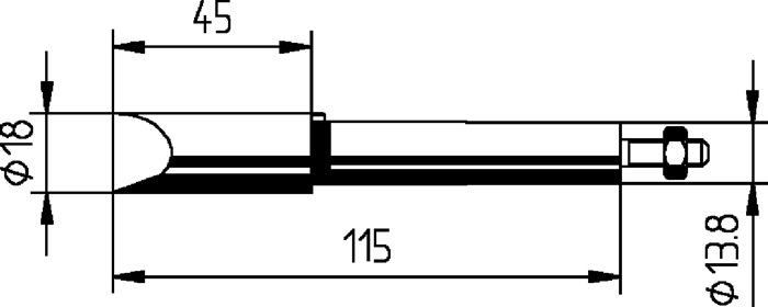 Lötspitze Serie 202 meißelförmig,vern.B.18mm 0202 MZ/SB ERSA