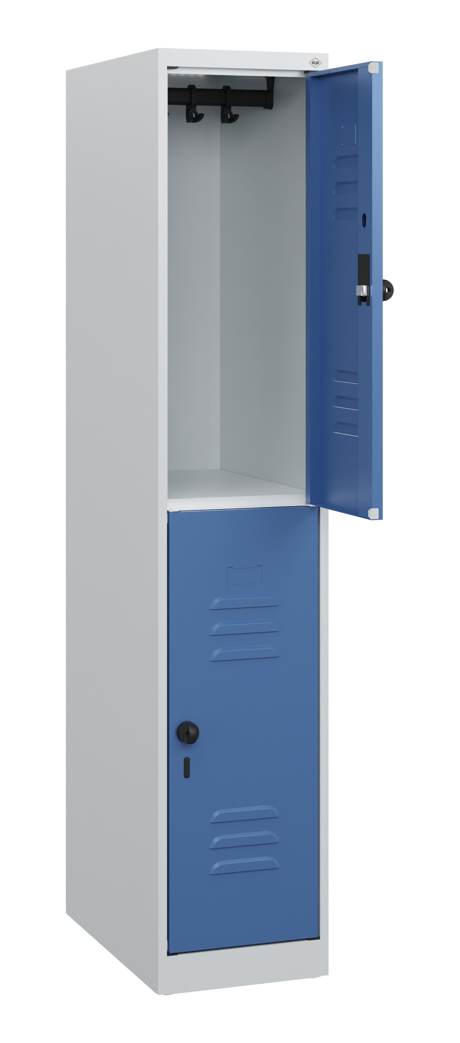 C+P Doppelstock-Spind Classic PLUS, 1 Abteil, 1530x300x500mm, 7035/5023