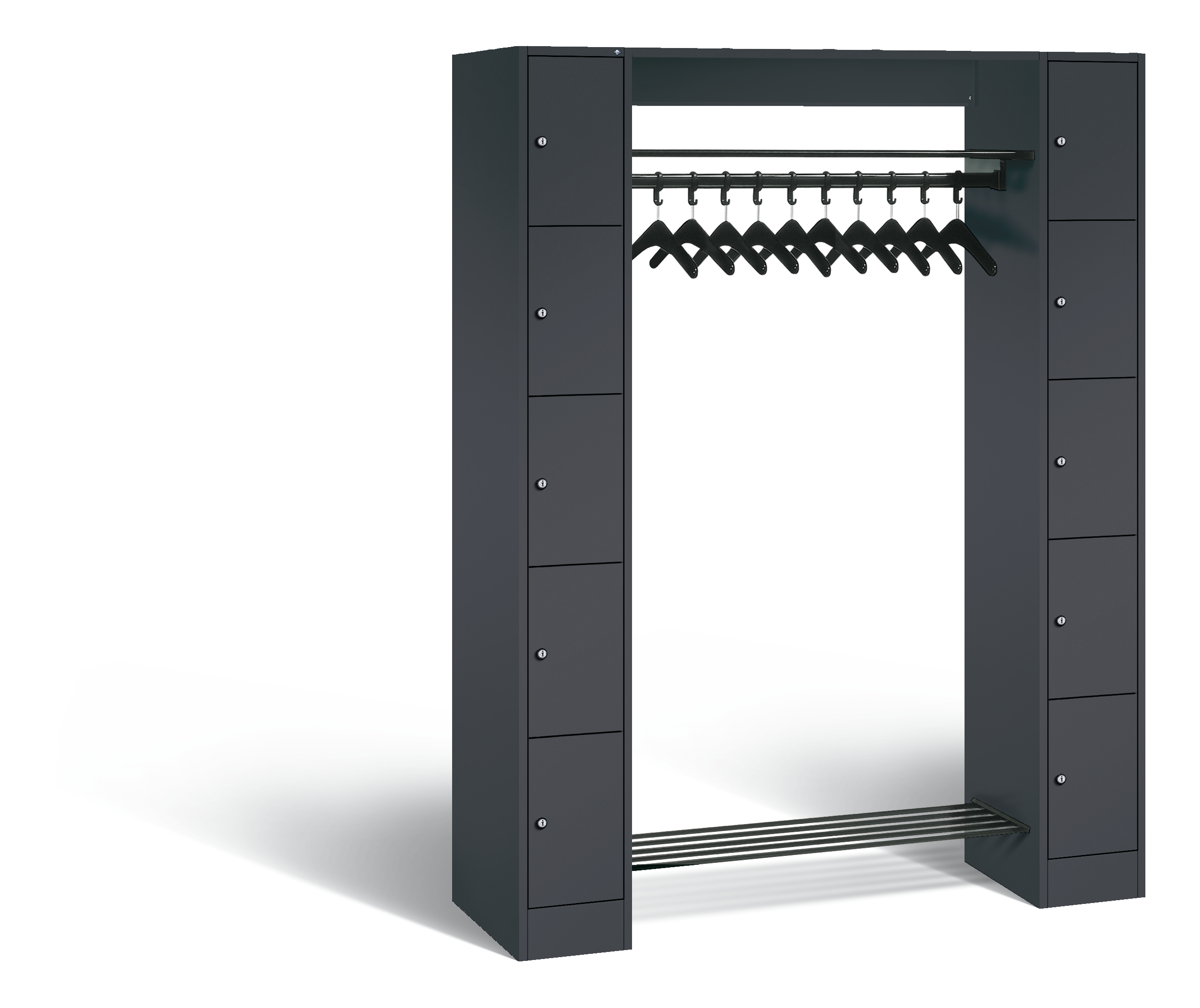 C+P Offene Garderobe, H1950xB1430xT480mm, 7016/7016