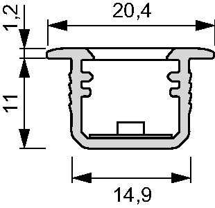 L&S Leuchtenprofil Set Set Manila Nutmaß 15x11 mm Einbau