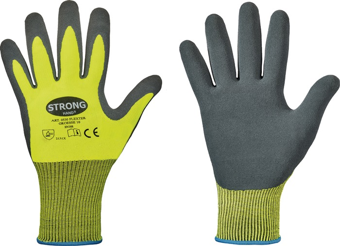 Handschuhe Flexter Gr.10 neogelb/grau EN 388 PSA II 12 PA