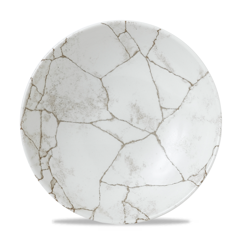 Churchill Super Vitrified Studio Prints Kintsugi Agate Grey Teller Tief Coup 18,2cm, 12 Stück