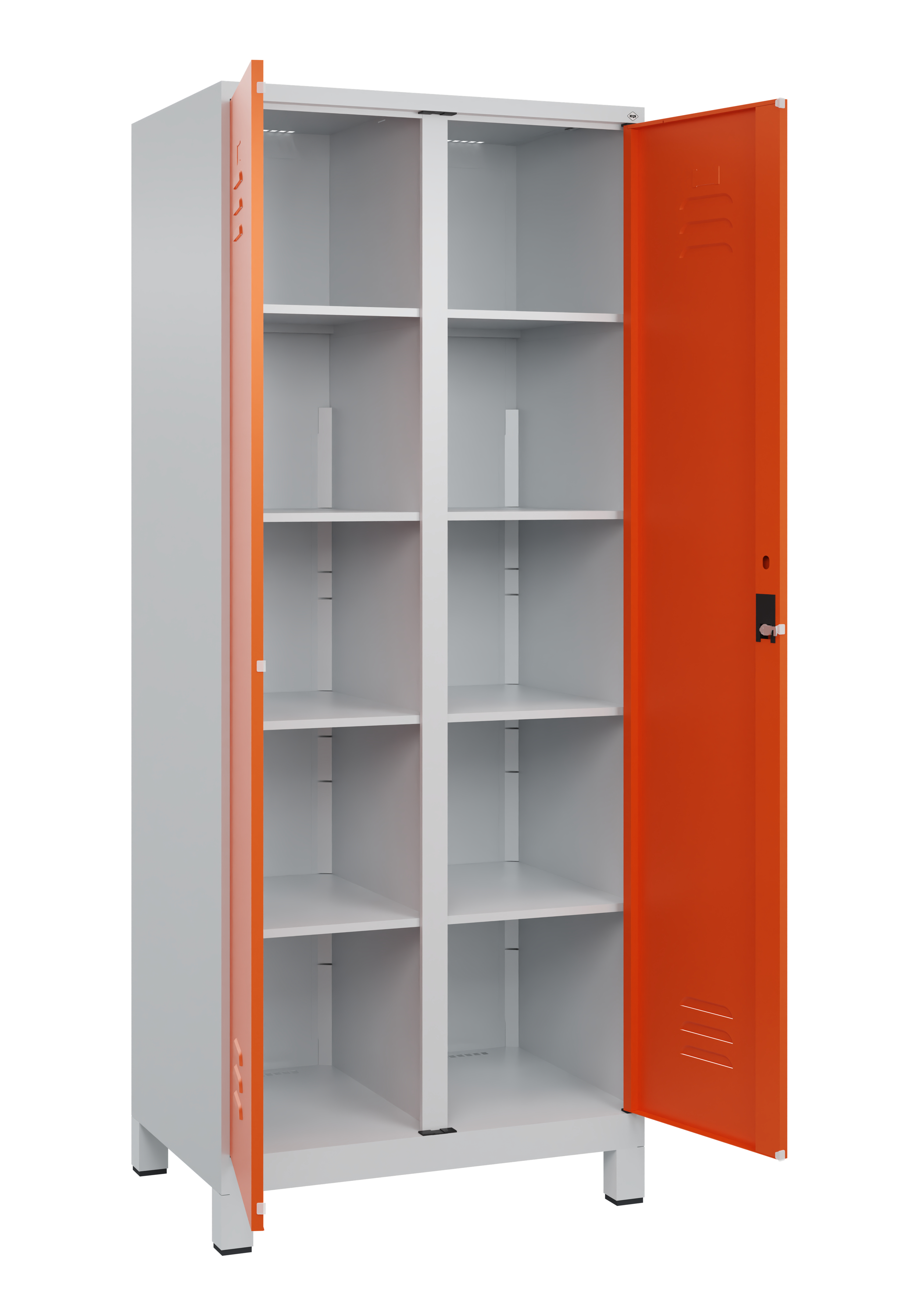 C+P Wäsche-Spind Classic PLUS, Füße, 2 Abteile, 1950x800x500mm, 7035/2004
