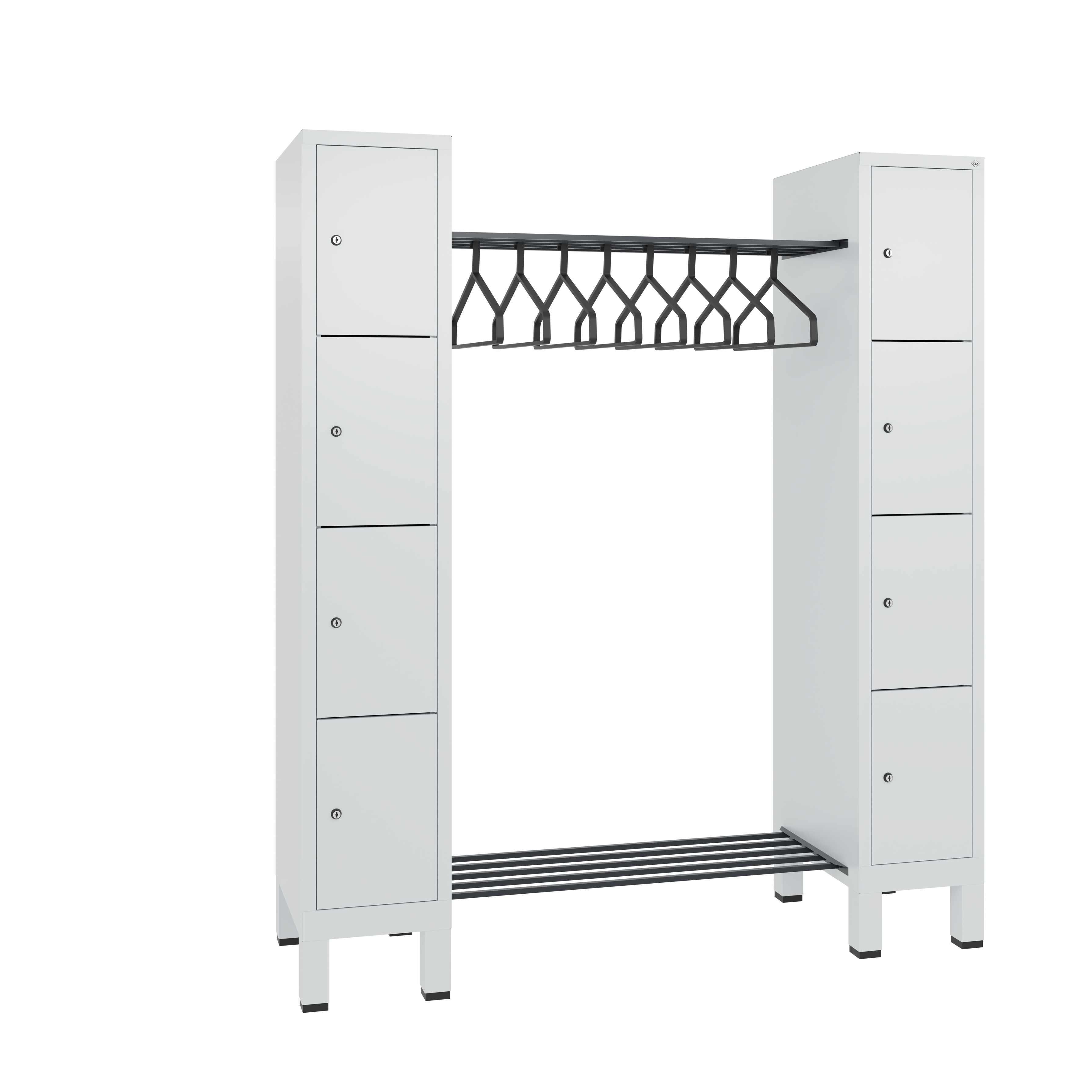 C+P Offene Garderobe Evolo, H1850xB1591xT500mm, 7035/7035