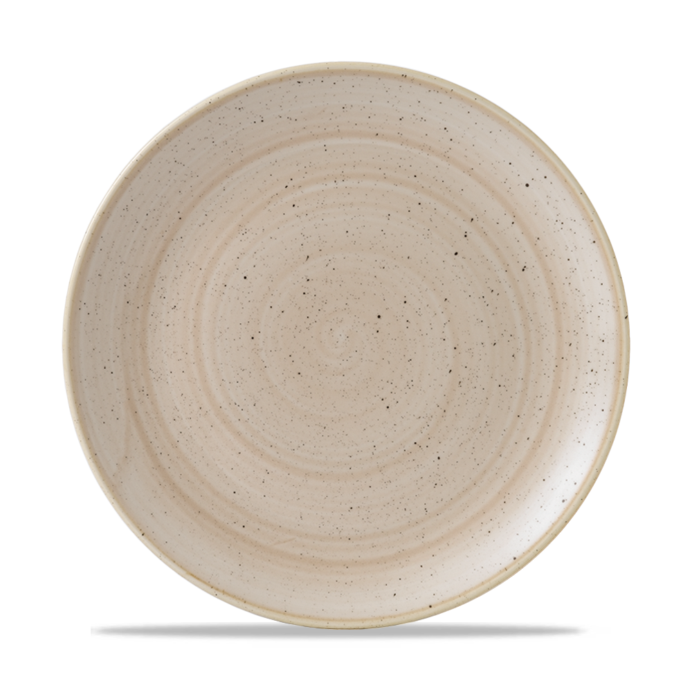 Churchill Super Vitrified Stonecast Nutmeg Cream Flache Coup Teller, 26 cm, 12 Stück