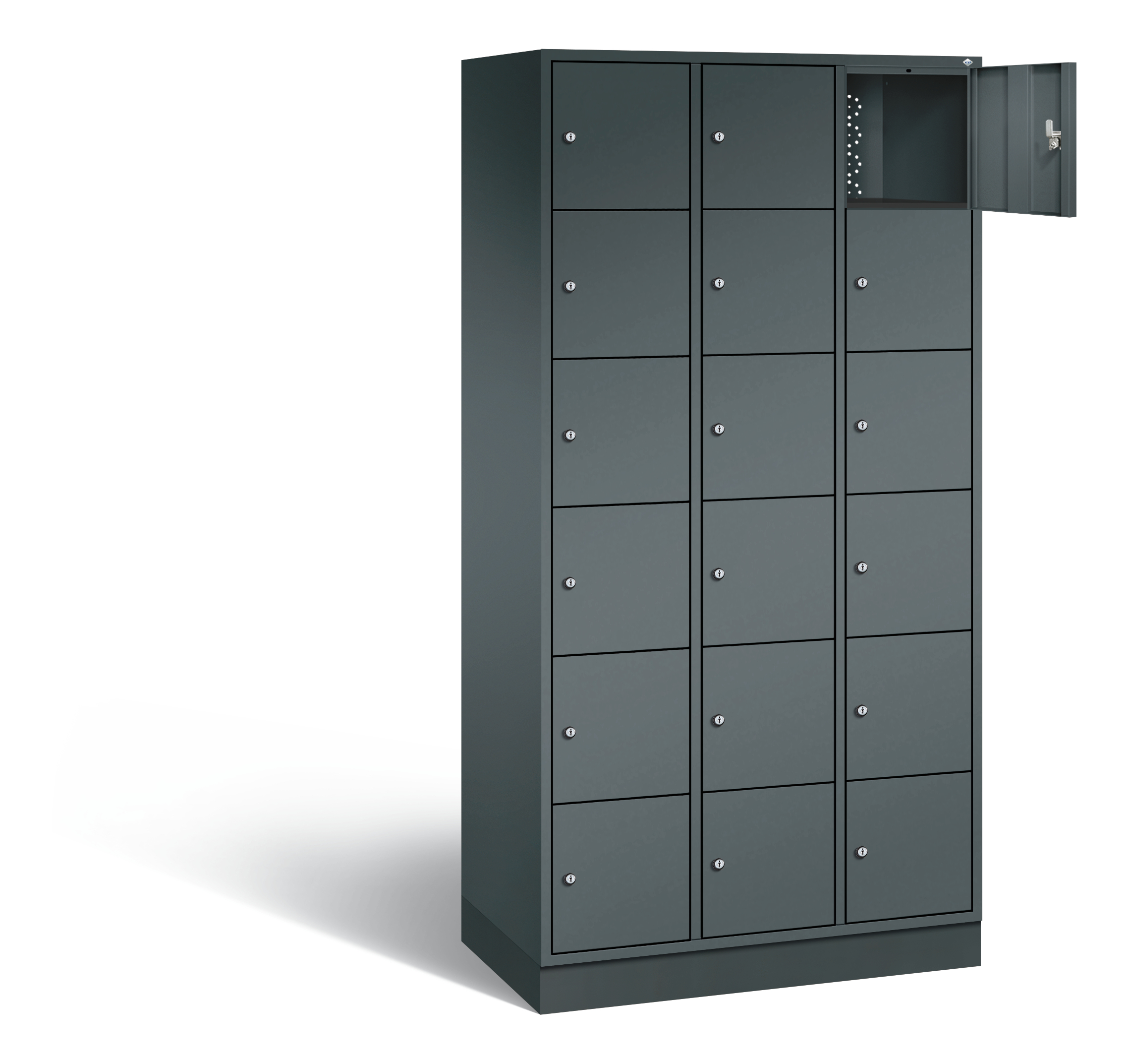 C+P Schließfachschrank Intro, H1950xB920xT490mm, 7016/7016
