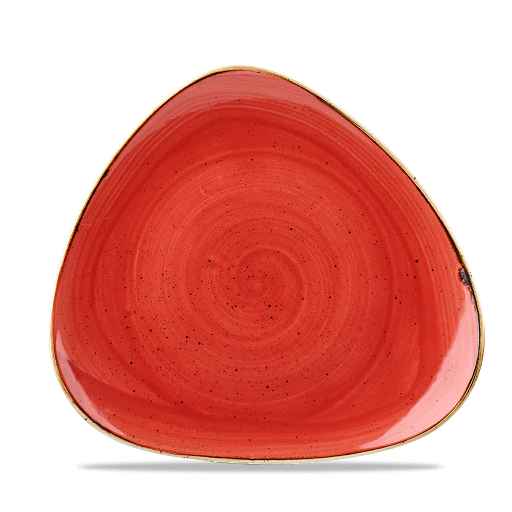 Churchill Super Vitrified Stonecast Berry Red Dreiecksteller, 22,9 cm, 12 Stück