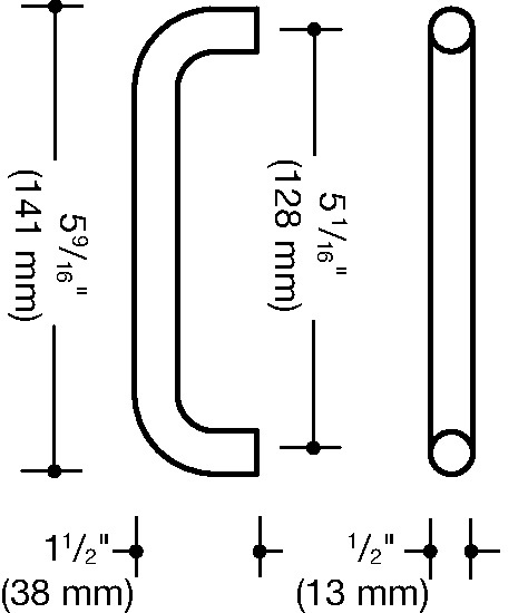 Möbelgriff PA ma 90 tiefschwarz ma 128mm D.13mm HEWI