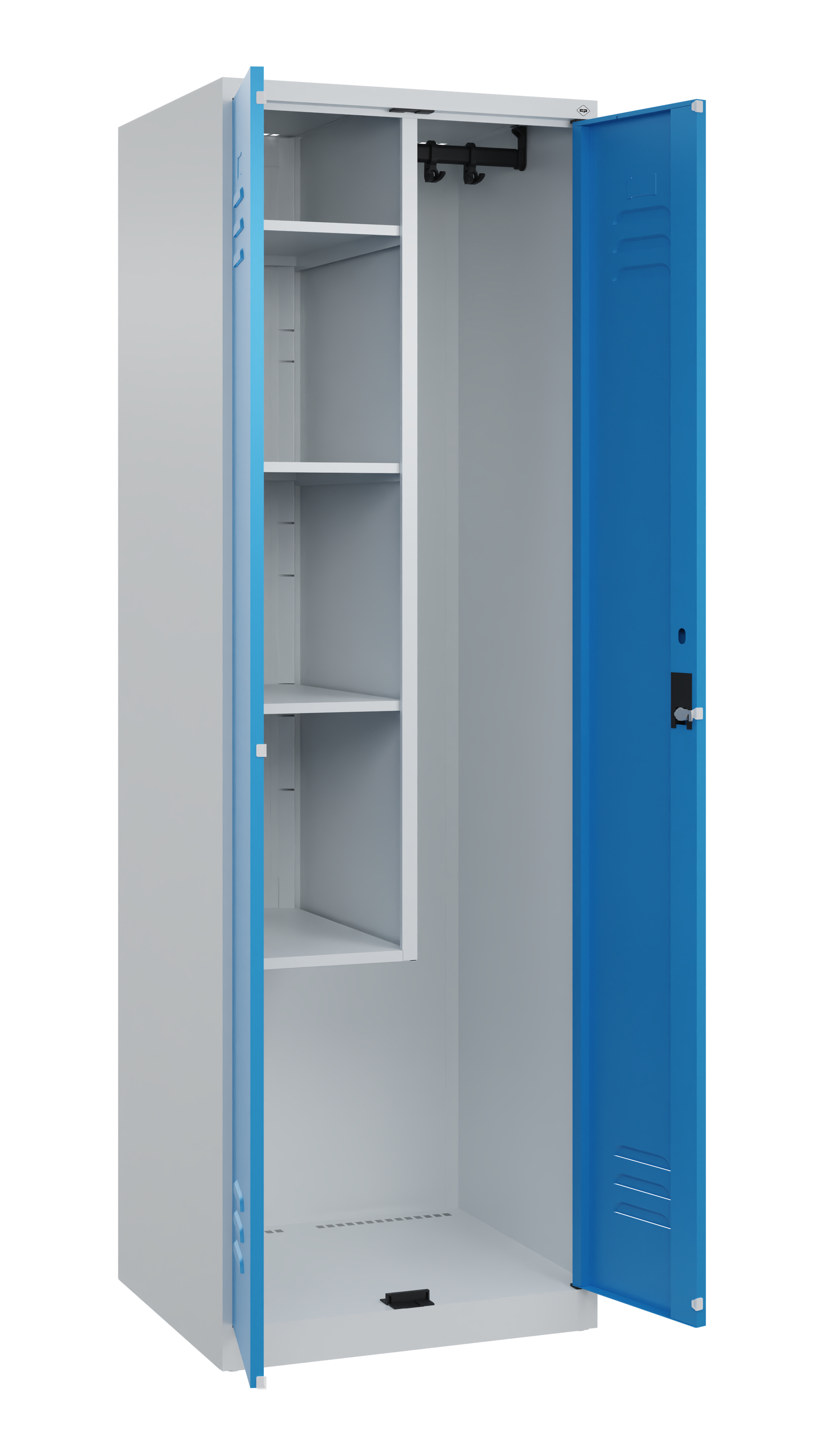 C+P Putzmittel-Spind Classic PLUS, 2 Abteile, 1850x600x500mm, 7035/5012