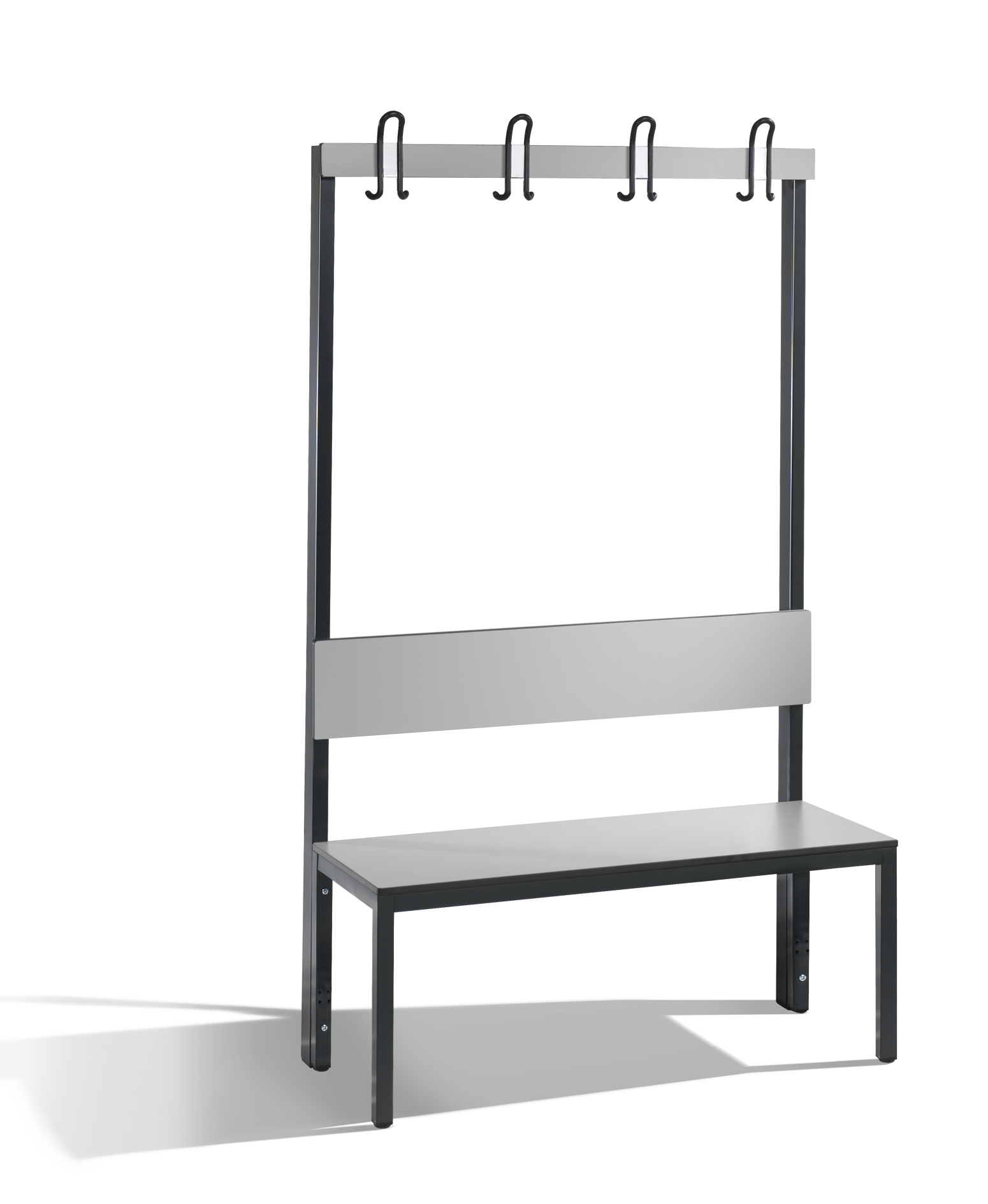 C+P Garderobenbank mit Rückenlehne, Basic Plus, H1650xB1000xT407mm, 7021