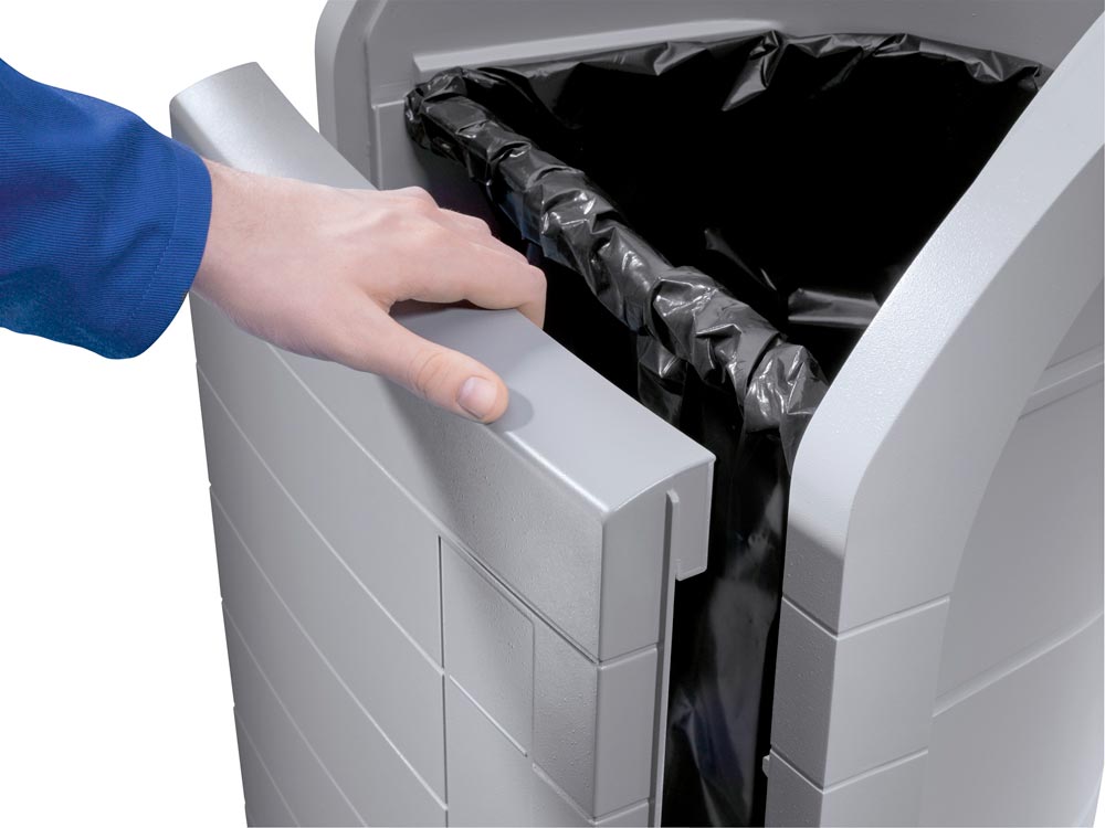 Kunststoff-Wertstoffbehälter, mit Müllsackhalterung, für 120 l Müllsäcke, BxTxH 500x450x1100 mm