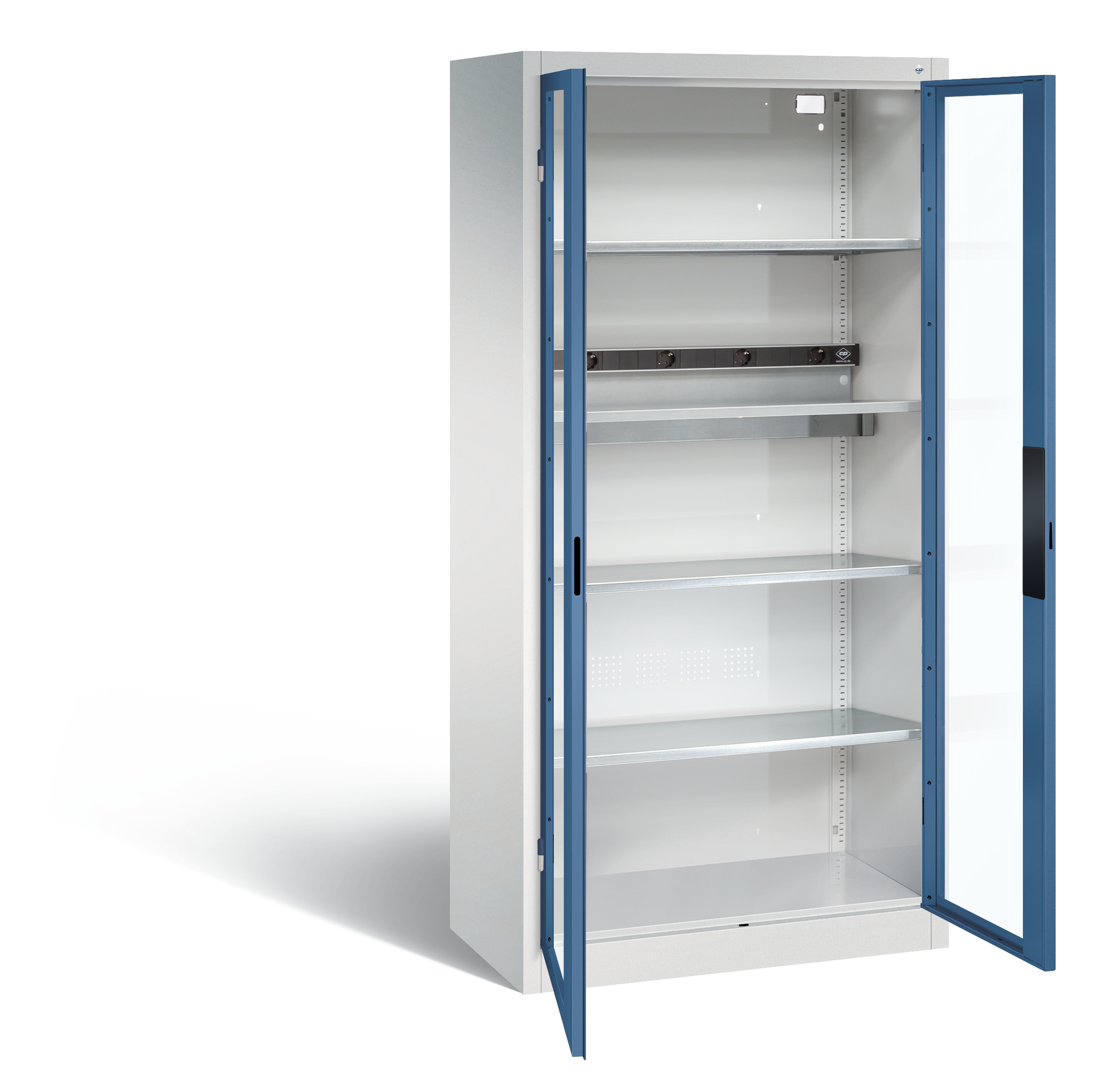 C+P Akkuladeschrank Serie 89, H1950xB930xT500mm, 7035/5023