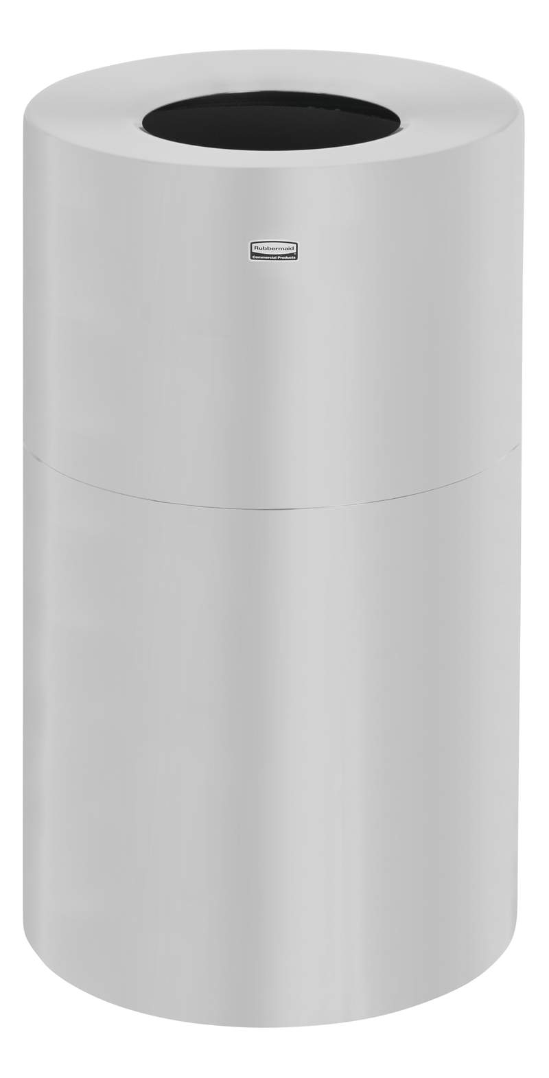 Rubbermaid Atrium-Behälter, offener Deckel, 132 L, satin. Aluminium