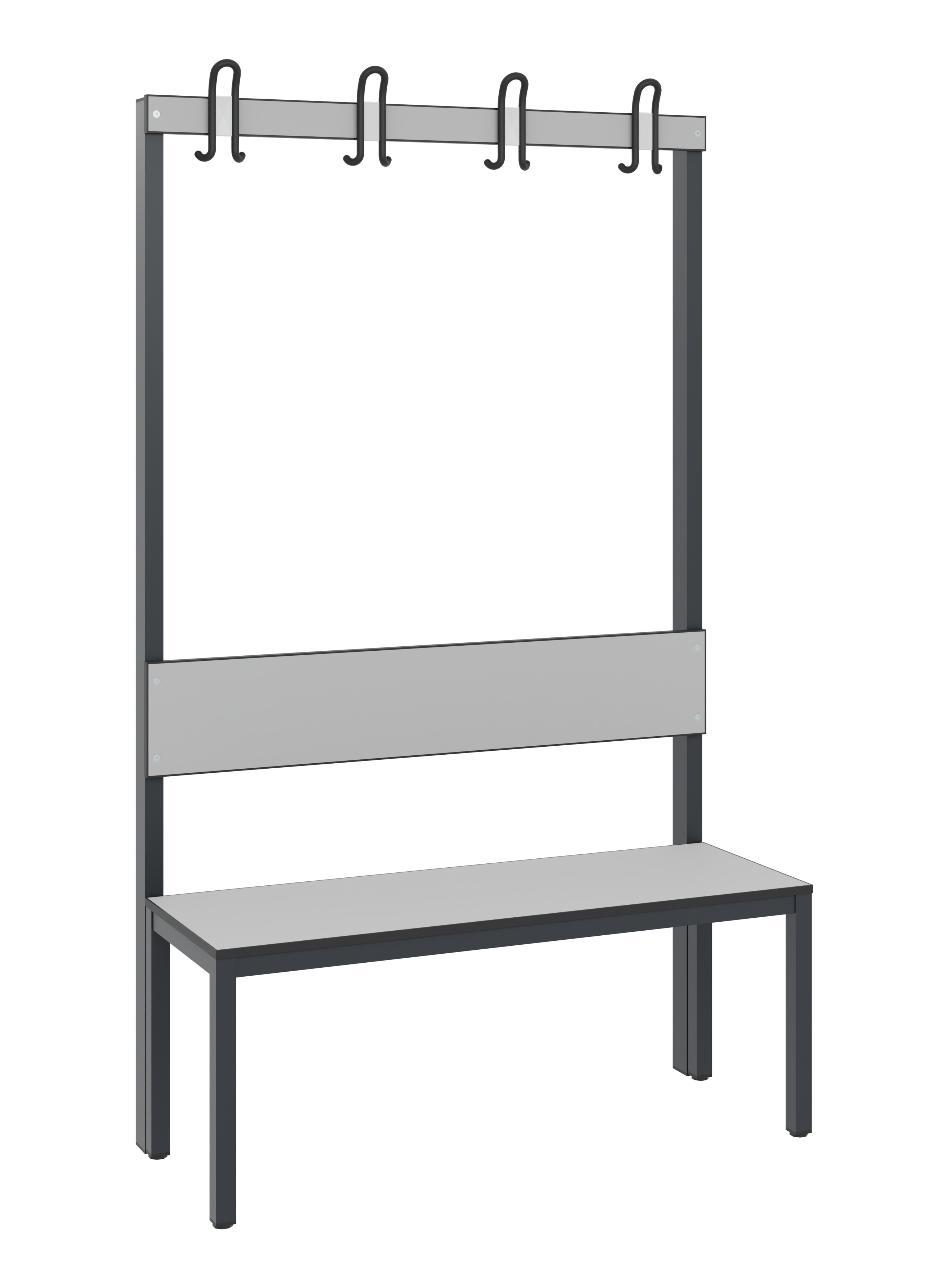 C+P Garderobenbank mit Rückenlehne, Basic Plus, H1650xB1000xT407mm, 7021