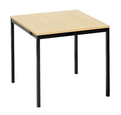 Tisch, BxTxH 800x800x720 mm, Tischplatte melaminharzbeschichtet weiß, 25 mm stark, Gestell schwarz