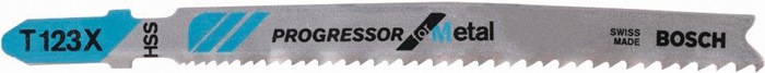 Stichsägeblatt T 123 X Gesamt-L.100mm Zahnt.1,2-2,6mm HSS 5 St./Karte BOSCH