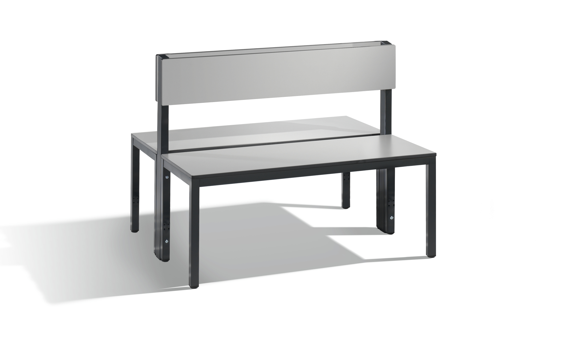 C+P Doppelseitige Sitzbank mit Rückenlehne, Basic Plus, H796xB1000xT760mm, 7021