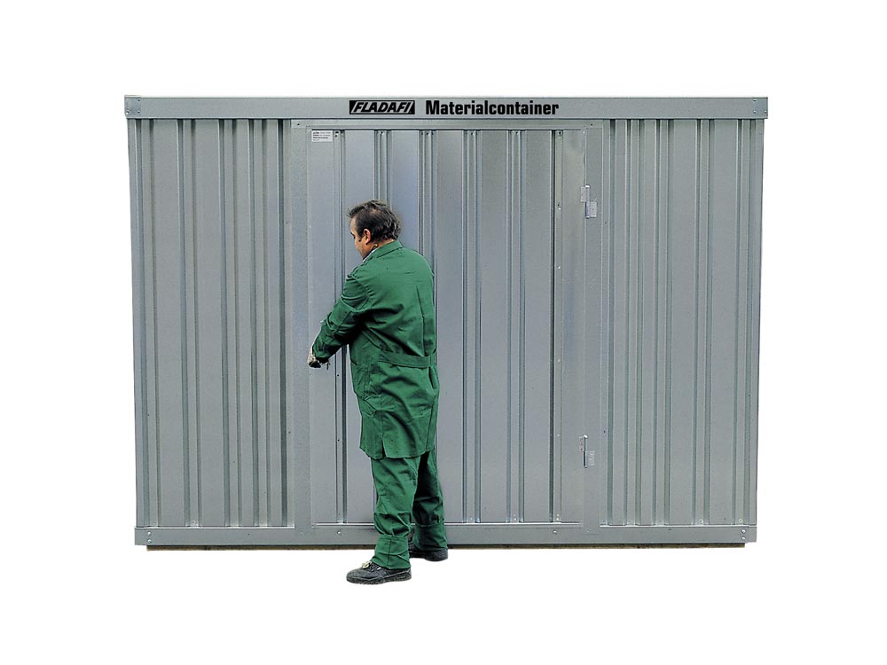 Materialcontainer, 3 Module, verzinkt, zerlegt, ohne Fußboden, BxTxH 3050x6520x2150 mm