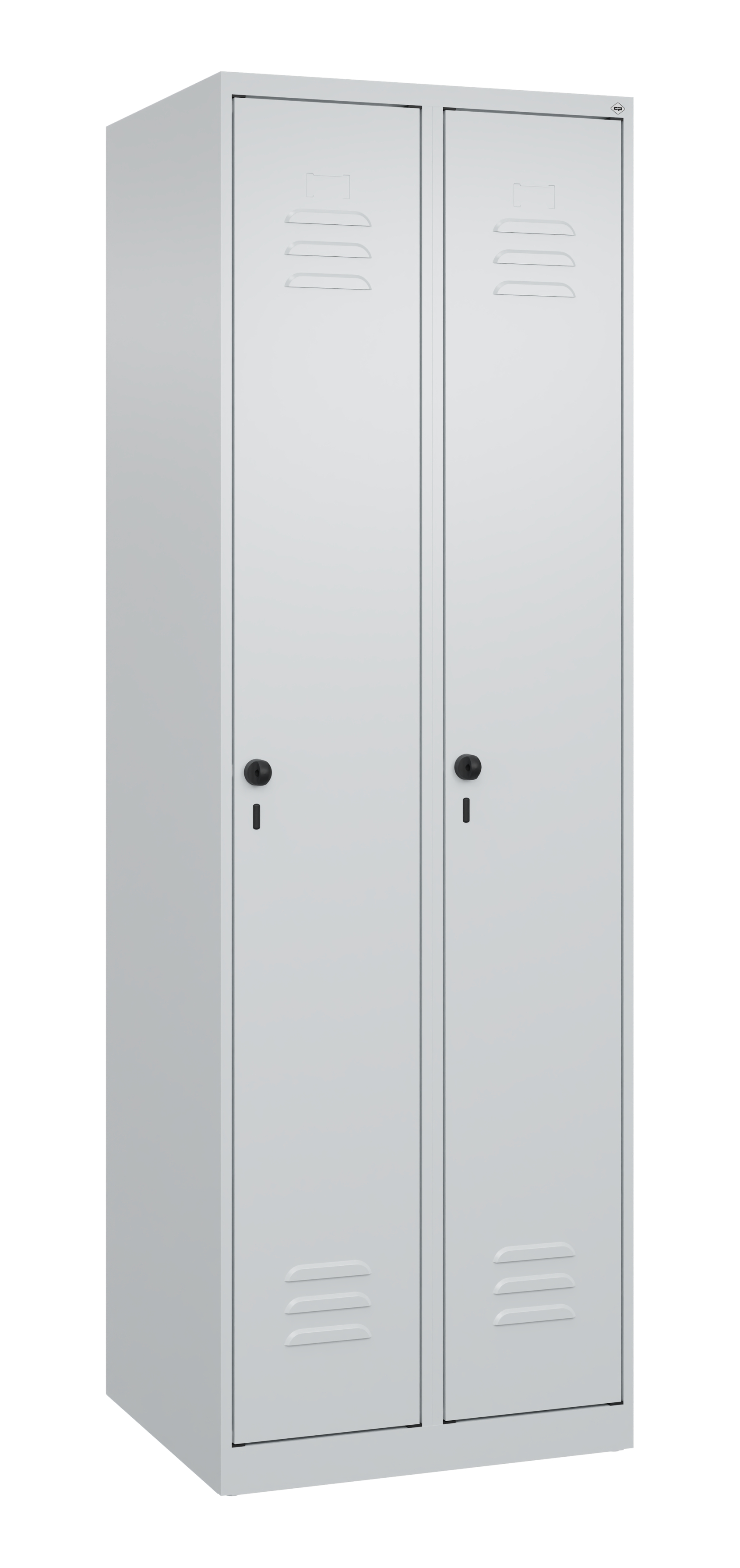 C+P Wäsche-Spind Classic PLUS, 2 Abteile, 1850x600x500mm, 7035/7035